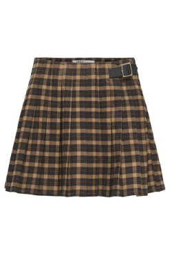 Online Only Onlcat Life Plisse Check Skirt 4859333 Chipmunk Black Coffee