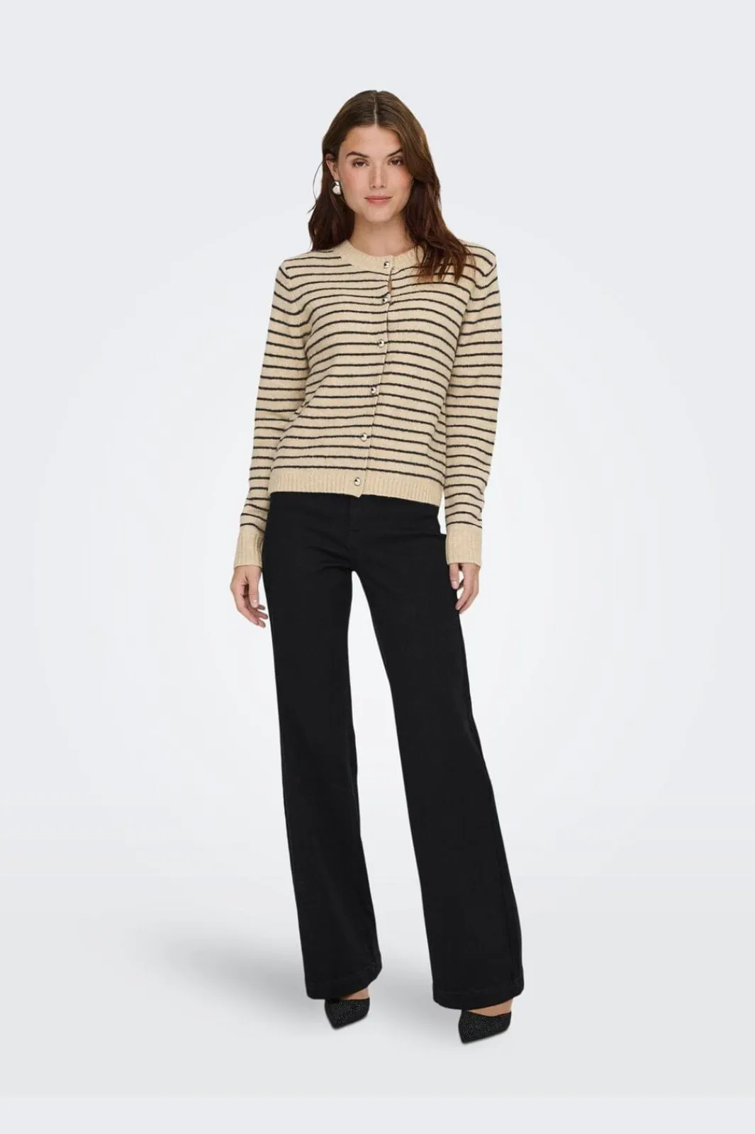 Sale Only Onlchester Life Ls Stripe Cardi Cc Knt 4917596 Humus Niht Sky/Mel/Silver Button