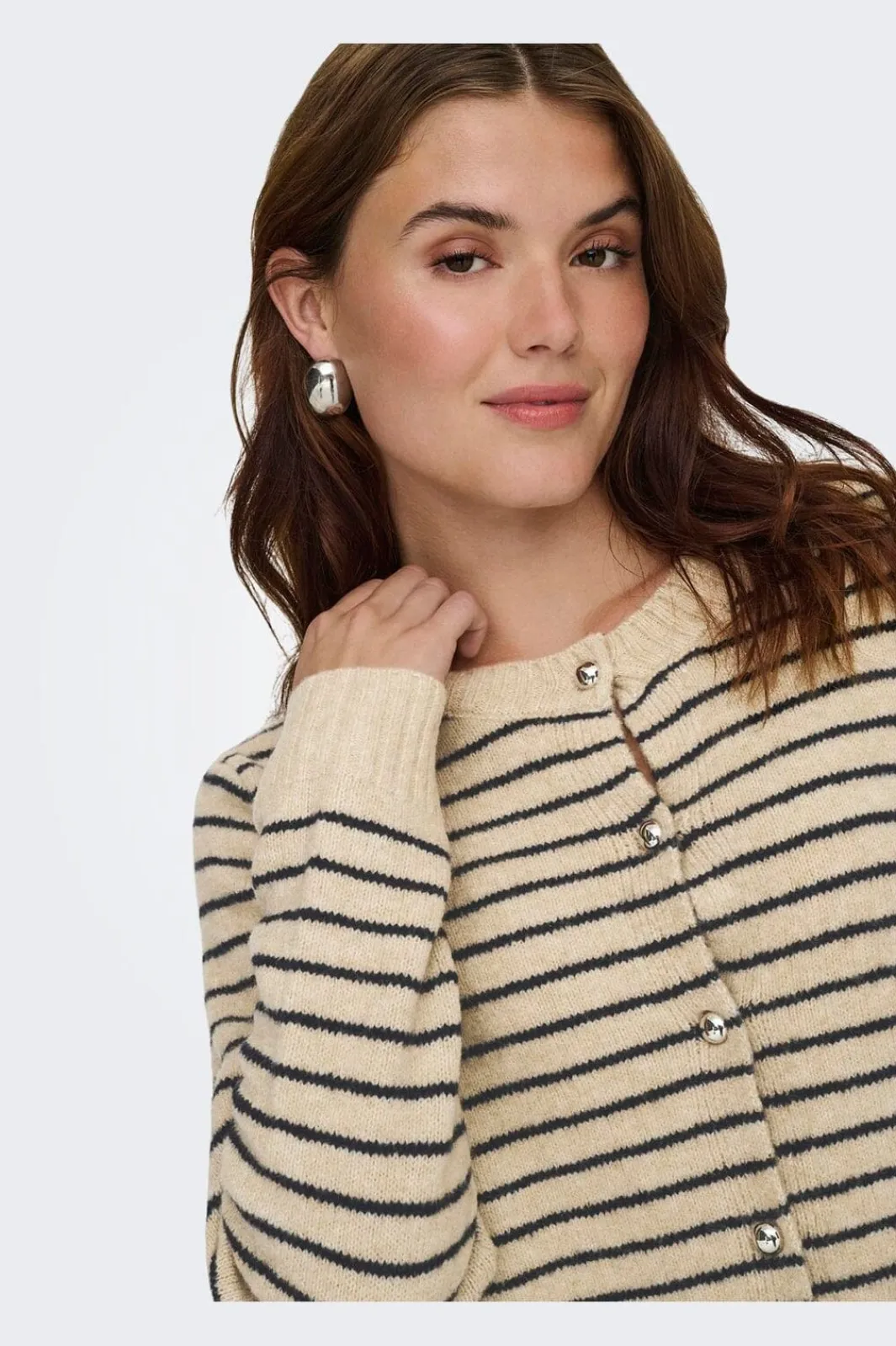 Sale Only Onlchester Life Ls Stripe Cardi Cc Knt 4917596 Humus Niht Sky/Mel/Silver Button