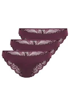 Outlet Only Onlchloe Lace Glitter Brazil 3-Pack Acc 4863183 Winetasting Silver-Lurex