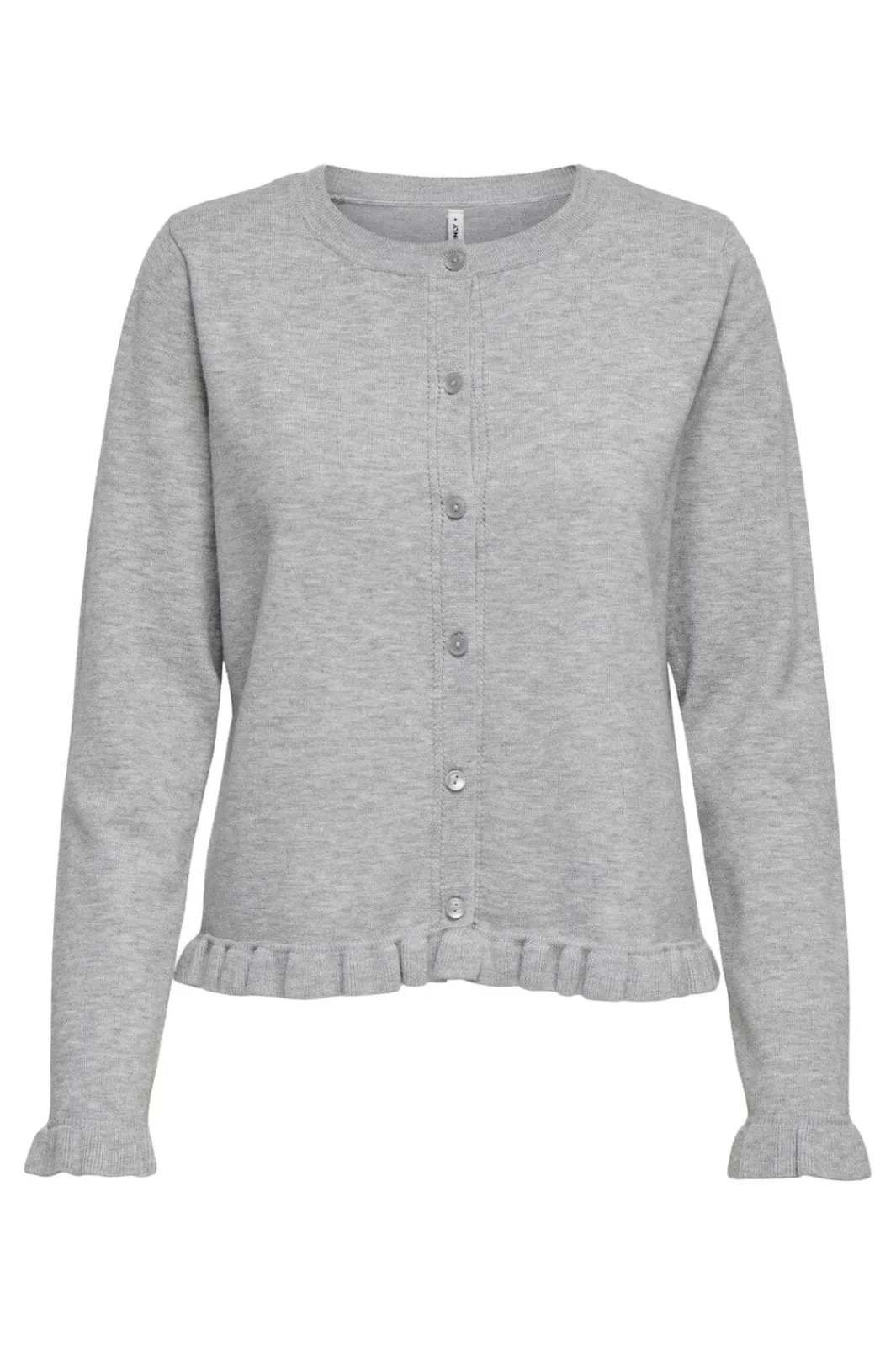 New Only Onlcinderel Ls Frill Cardigan Knt 4979900 Light Grey Melange
