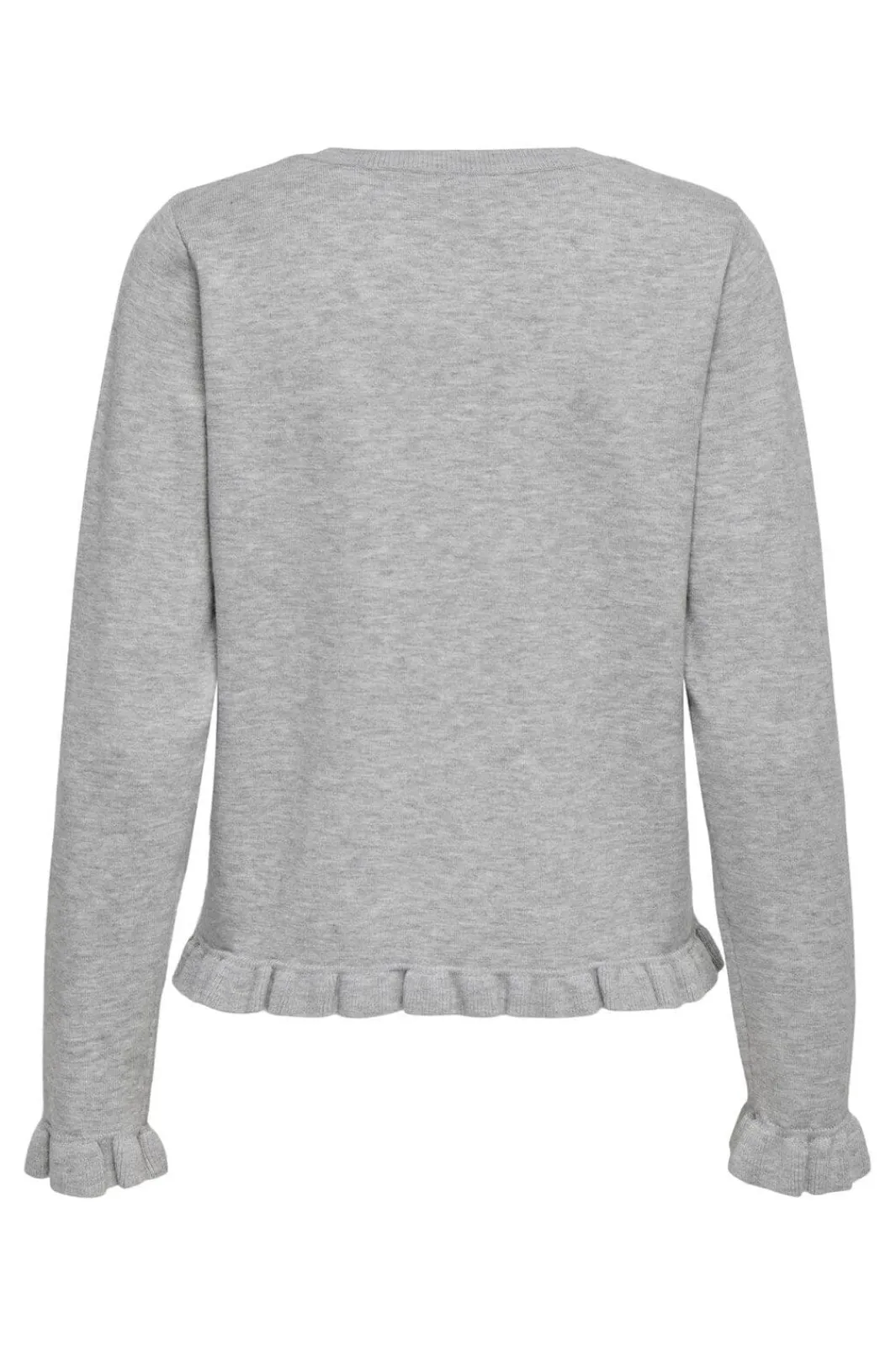 New Only Onlcinderel Ls Frill Cardigan Knt 4979900 Light Grey Melange