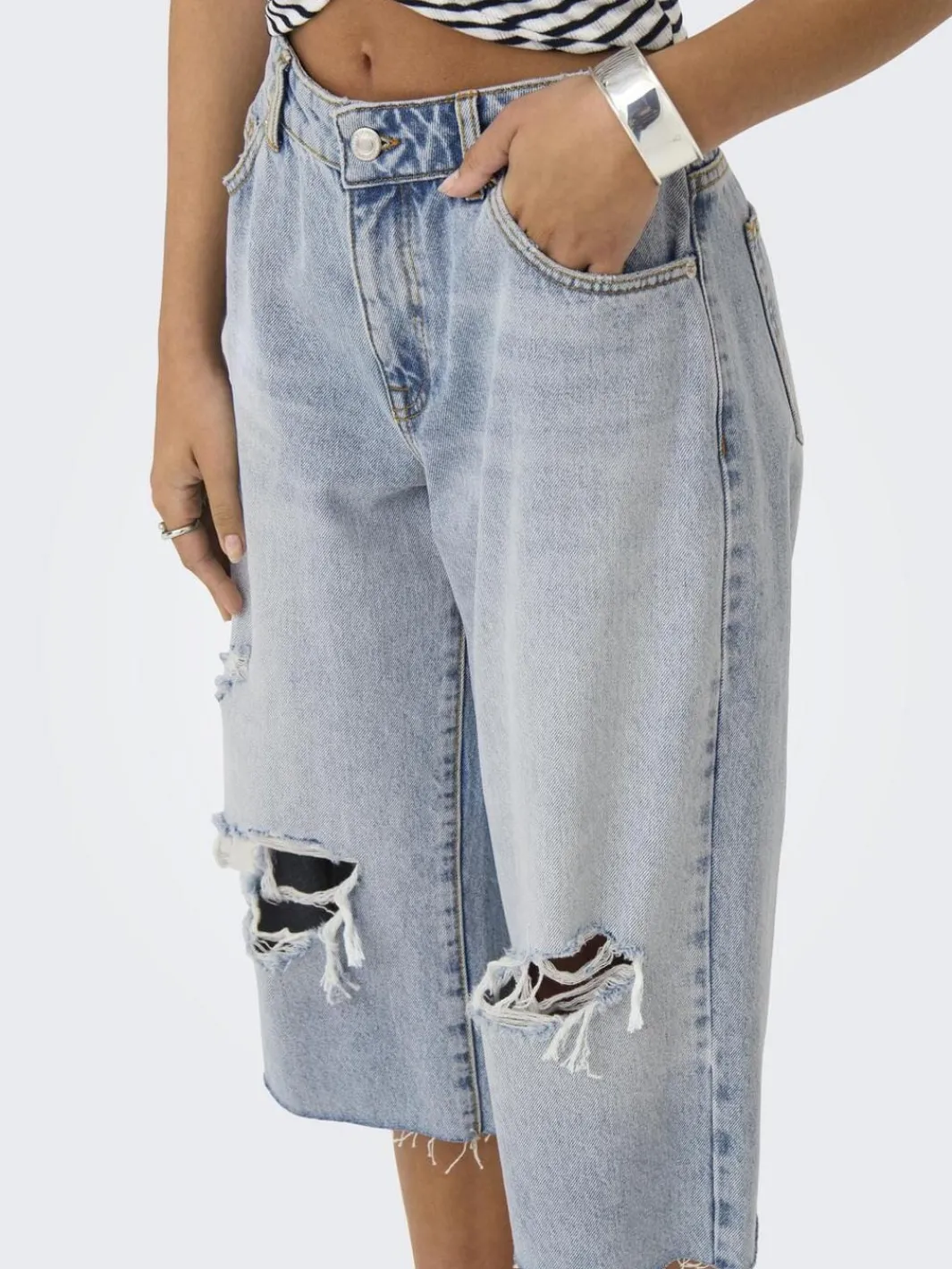 Clearance Only Onlcobain Reg Dest W Long Shorts Tai 4769481 Light Blue Denim