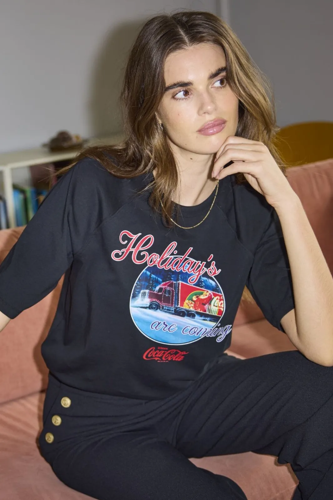 Hot Only Onlcoca Cola Xmas Life S/S Top 4837321 Black Holidays Are Coming