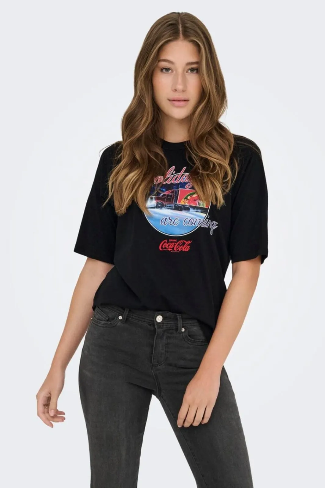 Hot Only Onlcoca Cola Xmas Life S/S Top 4837321 Black Holidays Are Coming