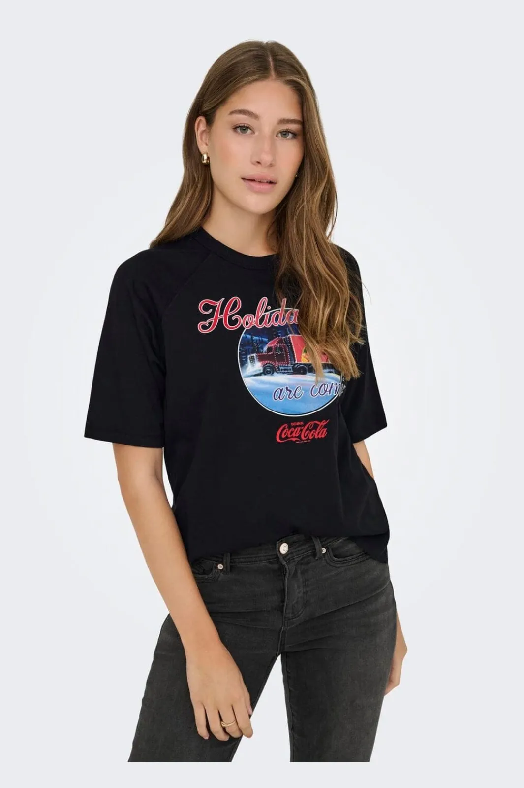 Hot Only Onlcoca Cola Xmas Life S/S Top 4837321 Black Holidays Are Coming