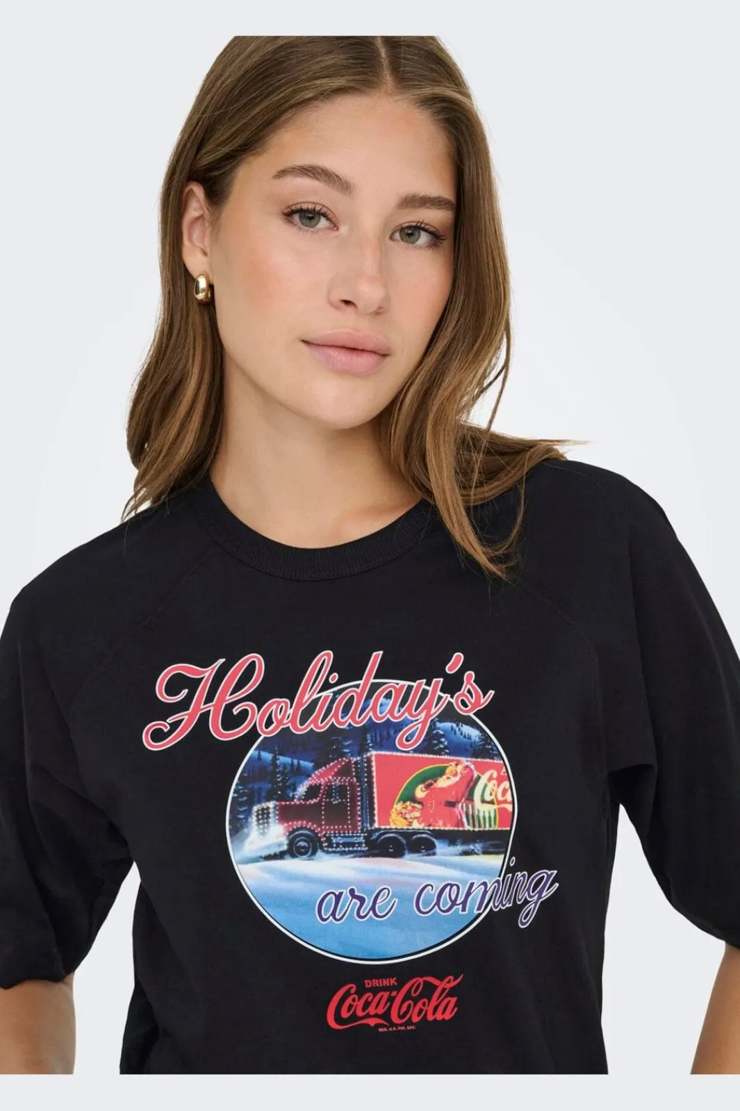 Hot Only Onlcoca Cola Xmas Life S/S Top 4837321 Black Holidays Are Coming