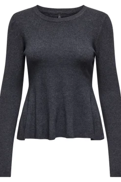 New Only Onlcoco Life Ls Rib Oneck Peplum Cc Knt 4772493 Ombre Blue Melange
