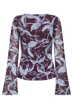 Outlet Only Onlcyril Mesh L/S Top 4963724 Port Royale Blue Flowers