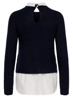 Clearance Only Onldolly Ls Woven Mix Pearl Pull Cc Knt 4854038 Night Sky W. Cloud Dancer Woven Mix