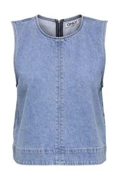 Online Only Onldorsi S/L Top Sik 4812566 Light Blue Denim