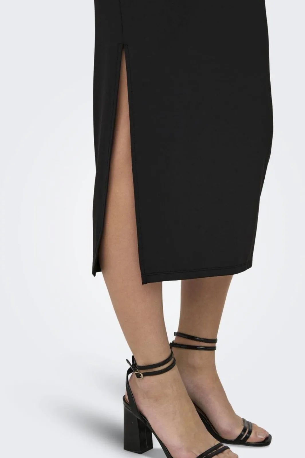 Only Onlea S/L Long Slit Dress Now 4423088 Black