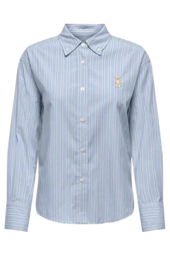 Outlet Only Onlelara L/S Emb Shirt 4983443 Cashmere Blue Cloud Dancer