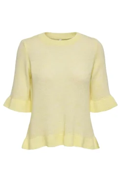 New Only Onlella Ss Frill O-Neck Knt 4992505 Sunlight Melange