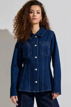 Only Onlelle L/S Fitted Jkt Gua 4827007 Dark Blue Denim Rinse