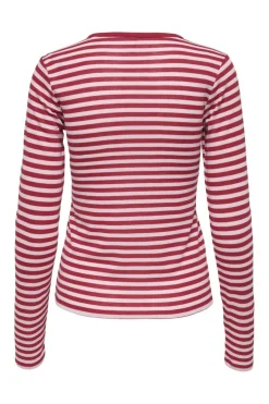 Discount Only Onlelli L/S Rib Top 5024637 Salsa Parfait Pink