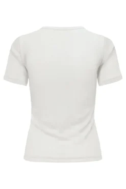 Only Onlelli S/S Rib Top 4941176 Cloud Dancer