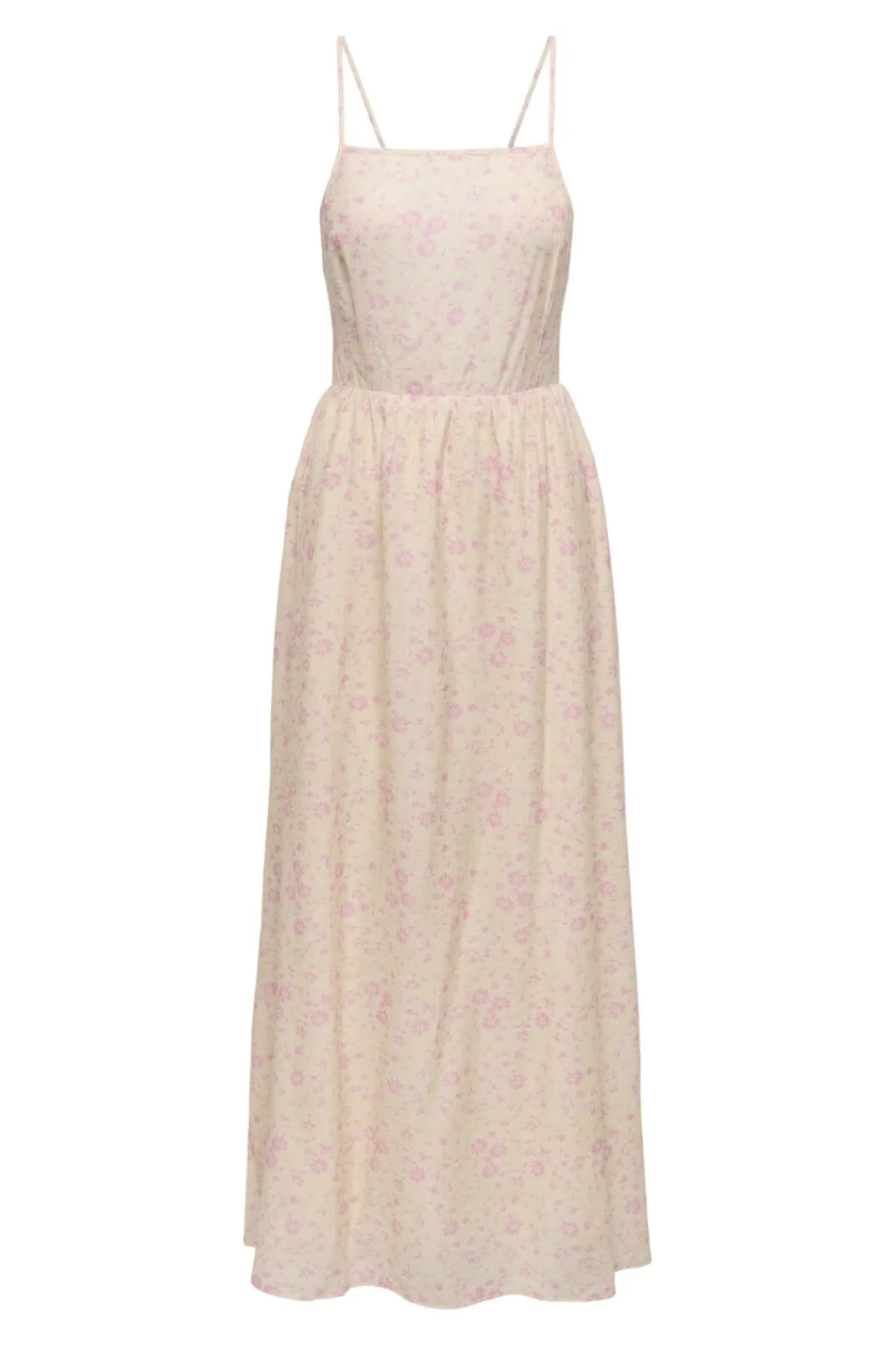 Clearance Only Onleloise Maxi Strap Dress Ox 4973306 Ecru Pale Pink Flowers