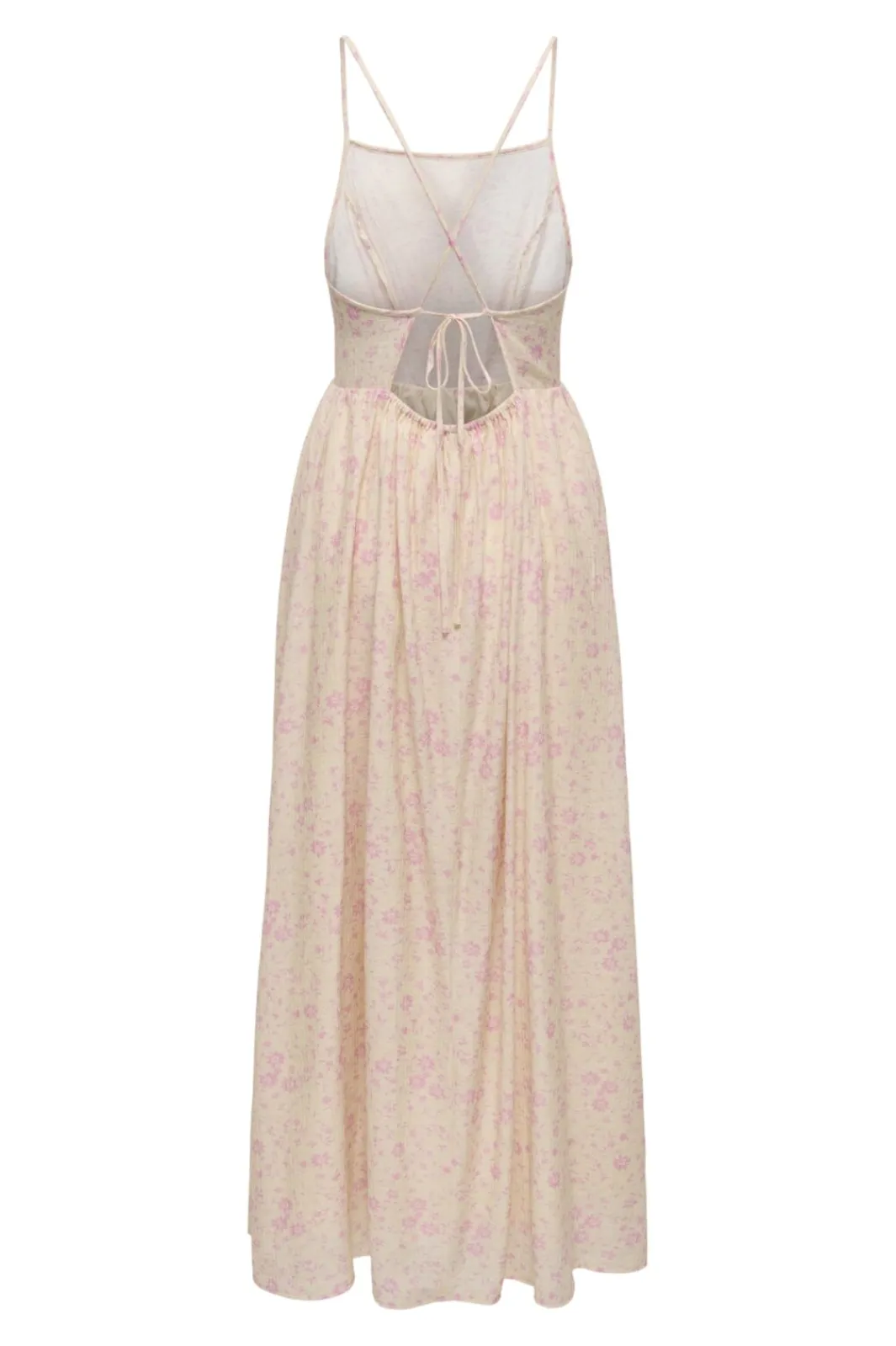 Clearance Only Onleloise Maxi Strap Dress Ox 4973306 Ecru Pale Pink Flowers