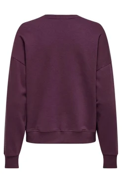 Outlet Only Onlely L/S O-Neck Fringe Swt 4868572 Mauve Wine