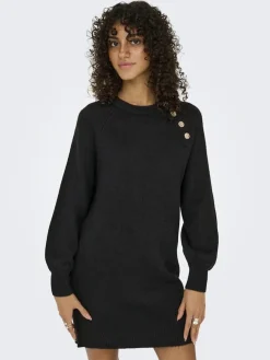 Outlet Only Onlemma Life Ls Button Onec Dress Cc Knt 4853473 Black Gold Button