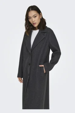 Online Only Onlemma Life Reg. Long Coat 4419727 Dark Grey Melange