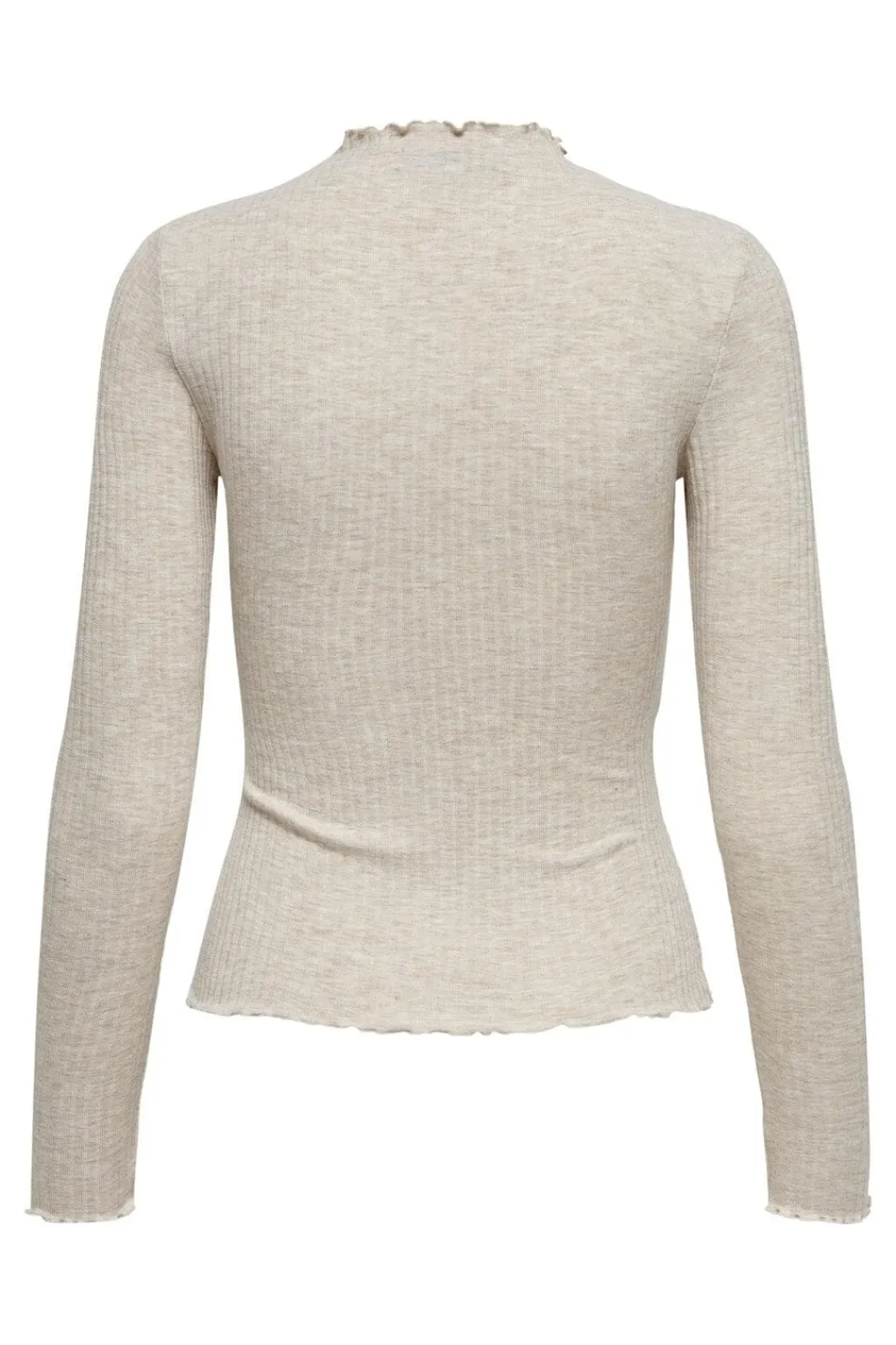 Clearance Only Onlemma L/S High Neck Top 3996013 Pumice Stone Melange