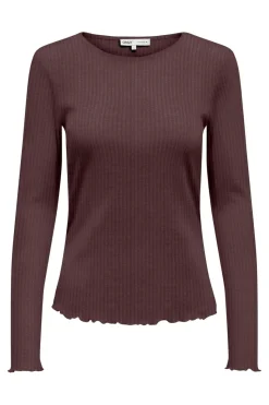 Best Only Onlemma L/S Rib Basic Top 4963370 Decadent Chocolate