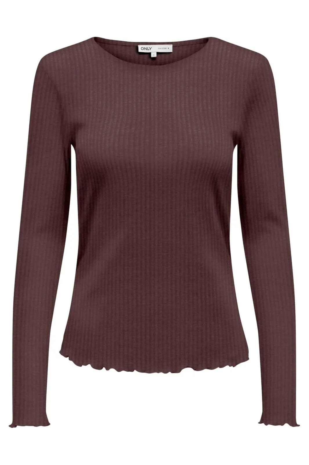 Best Only Onlemma L/S Rib Basic Top 4963370 Decadent Chocolate