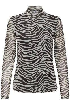 Online Only Onlerica Life Mesh L/S Top 4903748 Demitasse Zebra