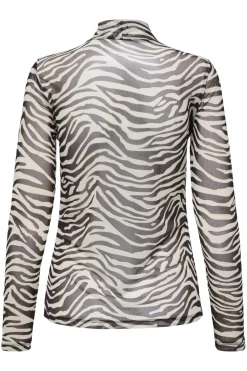 Online Only Onlerica Life Mesh L/S Top 4903748 Demitasse Zebra