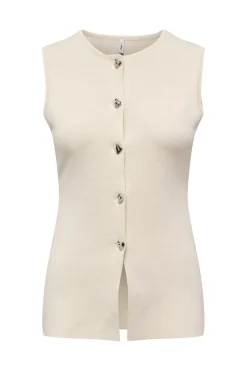 Hot Only Onlevelin Life Sl Vest Cc Knt 4972118 Birch Silver Button