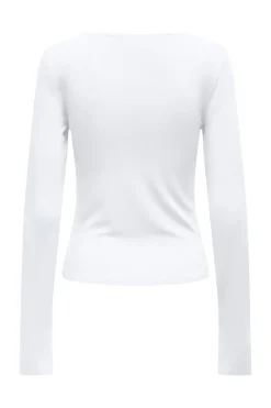 Hot Only Onlfelina L/S Boatneck Slit Top 4671816 White