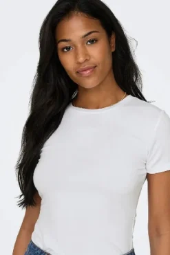 Clearance Only Onlfelina S/S O-Neck Top 4671817 White