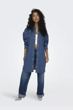 Discount Only Onlfloyd Ls Ovs Dress Azg 4706110 Medium Blue Denim