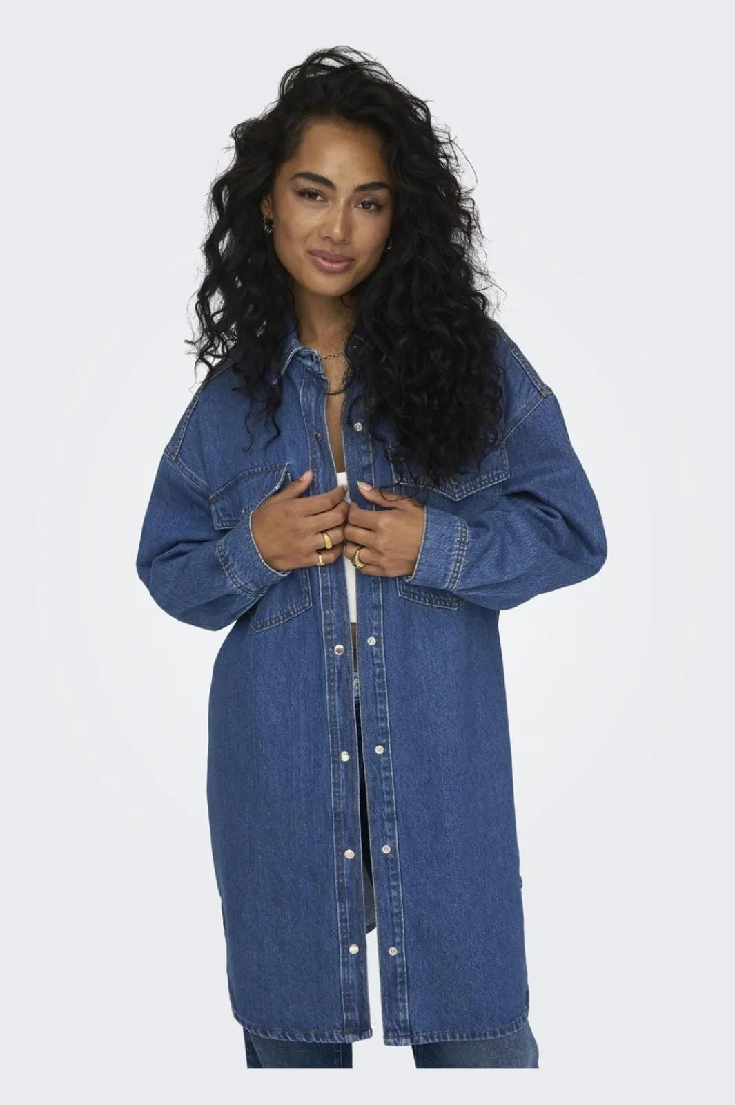 Discount Only Onlfloyd Ls Ovs Dress Azg 4706110 Medium Blue Denim