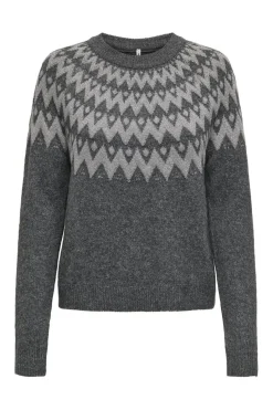 Sale Only Onlfry Ls Jq Glitter O-Neck Cc Knt 4776861 Dark Grey Melange Silver Glitter