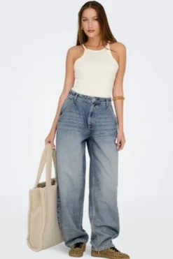Hot Only Onlgia Mid Loose Baggy Dot413 4520397 Medium Blue Denim
