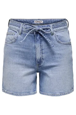 Sale Only Onlgianna Belted Shorts Azg 4888972 Light Blue Denim