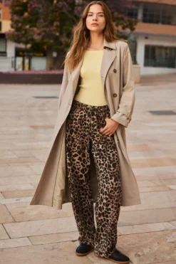 New Only Onlgianna Straight Belt Pant 4718899 Light Taupe W Black Leo