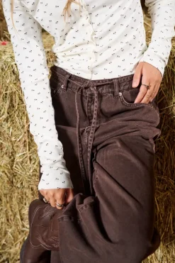 Best Only Onlgianna Straight Brown Dot 4975471 Dark Brown Denim
