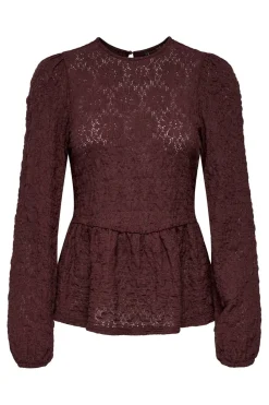 Hot Only Onlgiavanna L/S Peplum Top 4915823 Decadent Chocolate