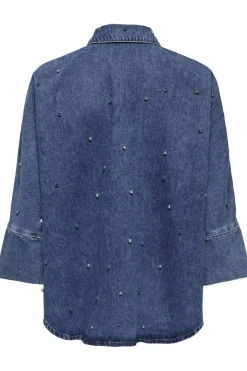 Online Only Onlgrace Ls Rhinestone Shirt Cro 4358961 Medium Blue Denim