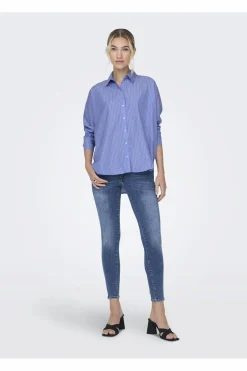 Online Only Onlgrace Ls Shirt 3817811 Moonlight Blue Blue/White