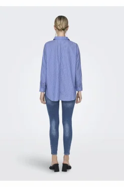 Online Only Onlgrace Ls Shirt 3817811 Moonlight Blue Blue/White