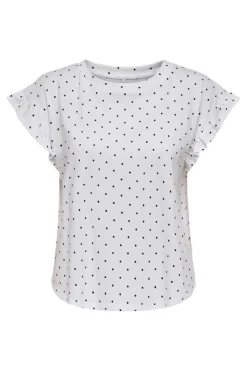 Clearance Only Onlgrape S/S Frill O-Neck Top