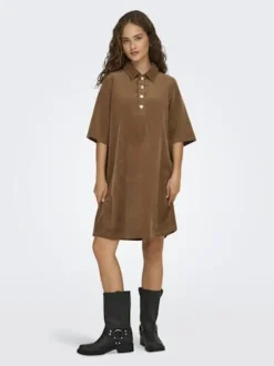 Best Only Onlgry-Nessa S/S Cord Dress 4854608 Toasted Coconut