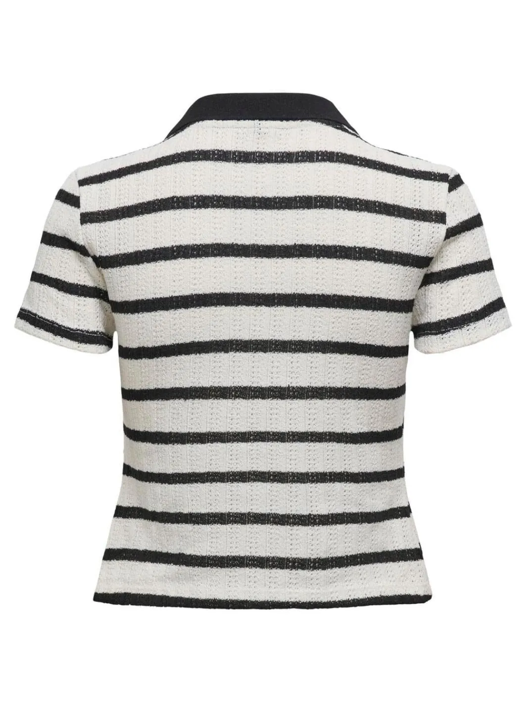 Discount Only Onlhalia S/S Collar Top Box 4774256 Cloud Dancer Black