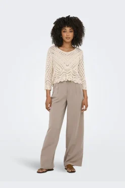 Outlet Only Onlhattie Pleat Str Pant Tlr 4716687 Taupe Gray Melange