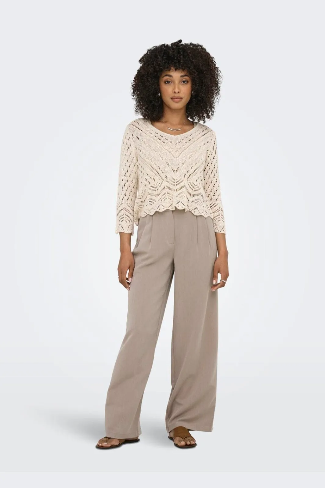 Outlet Only Onlhattie Pleat Str Pant Tlr 4716687 Taupe Gray Melange